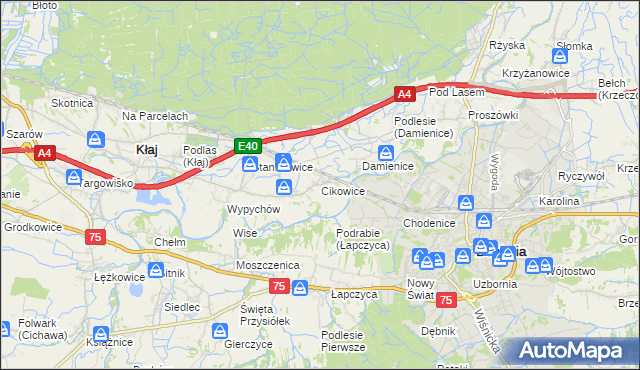 mapa Cikowice, Cikowice na mapie Targeo