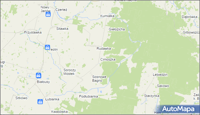mapa Cimoszka, Cimoszka na mapie Targeo