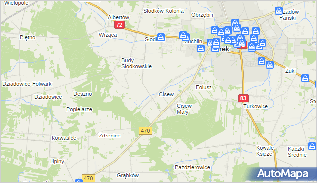 mapa Cisew, Cisew na mapie Targeo