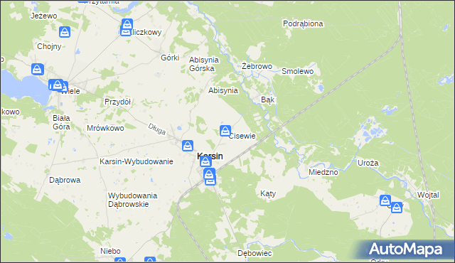 mapa Cisewie, Cisewie na mapie Targeo
