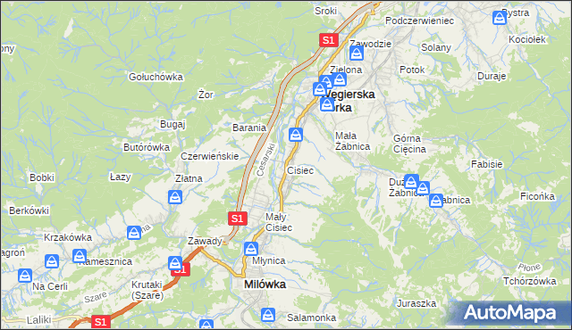 mapa Cisiec, Cisiec na mapie Targeo