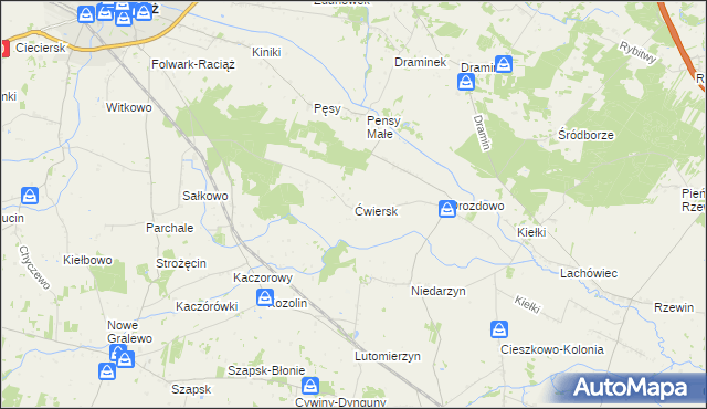 mapa Ćwiersk, Ćwiersk na mapie Targeo