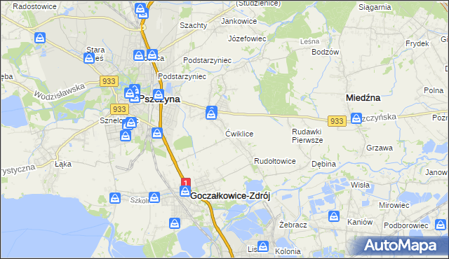 mapa Ćwiklice, Ćwiklice na mapie Targeo