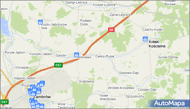 mapa Ćwikły-Rupie, Ćwikły-Rupie na mapie Targeo