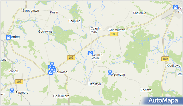 mapa Czaplin Wielki, Czaplin Wielki na mapie Targeo