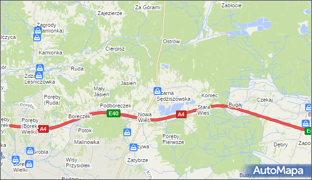 mapa Czarna Sędziszowska, Czarna Sędziszowska na mapie Targeo