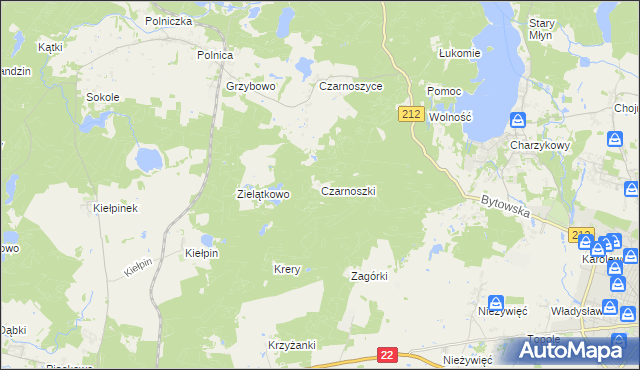mapa Czarnoszki, Czarnoszki na mapie Targeo
