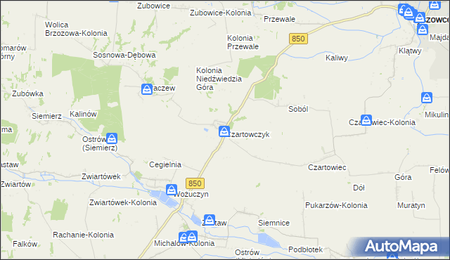 mapa Czartowczyk, Czartowczyk na mapie Targeo