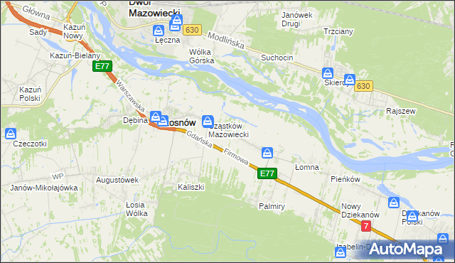 mapa Cząstków Polski, Cząstków Polski na mapie Targeo