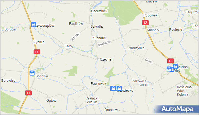 mapa Czechel, Czechel na mapie Targeo