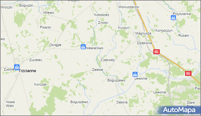mapa Czekołdy, Czekołdy na mapie Targeo