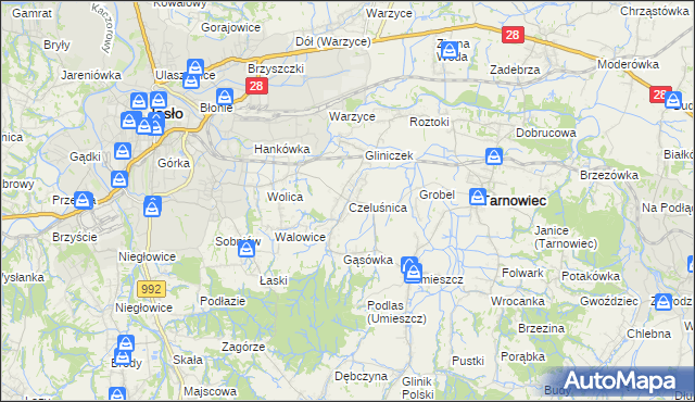 mapa Czeluśnica, Czeluśnica na mapie Targeo