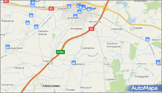 mapa Czerlejnko, Czerlejnko na mapie Targeo
