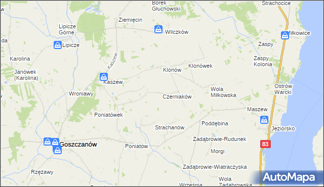 mapa Czerniaków, Czerniaków na mapie Targeo