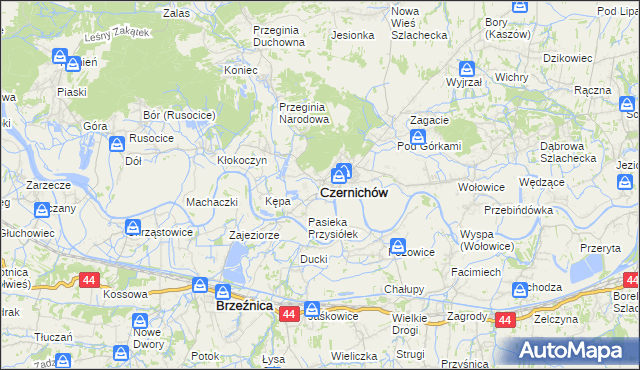 mapa Czernichów powiat krakowski, Czernichów powiat krakowski na mapie Targeo