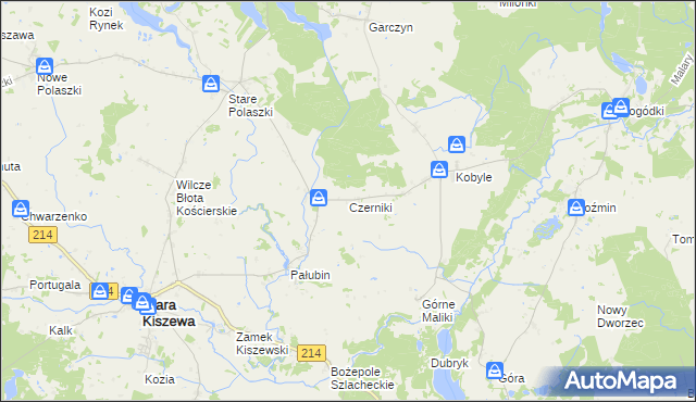 mapa Czerniki gmina Stara Kiszewa, Czerniki gmina Stara Kiszewa na mapie Targeo