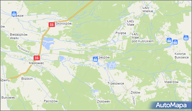 mapa Czeszów, Czeszów na mapie Targeo