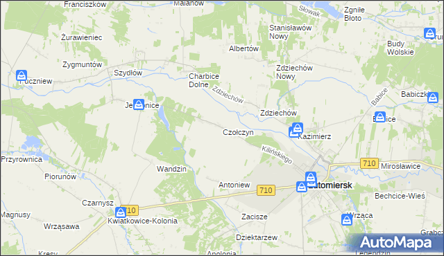 mapa Czołczyn, Czołczyn na mapie Targeo