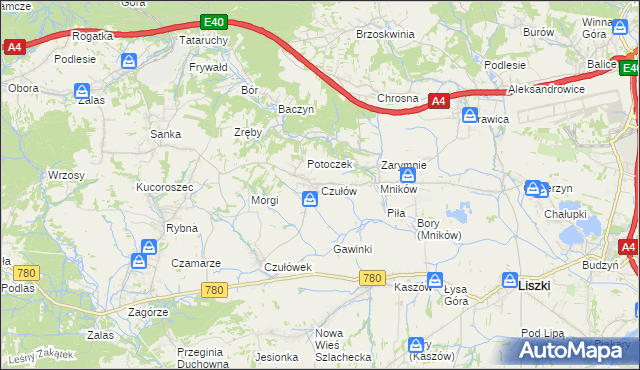 mapa Czułów, Czułów na mapie Targeo