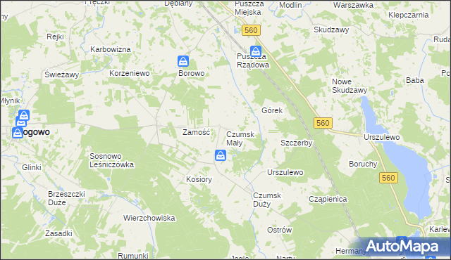 mapa Czumsk Mały, Czumsk Mały na mapie Targeo