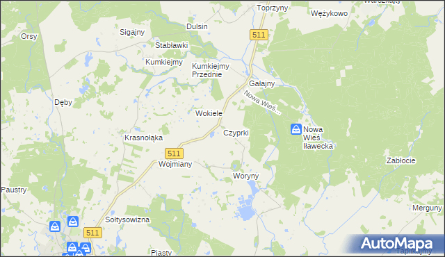 mapa Czyprki gmina Górowo Iławeckie, Czyprki gmina Górowo Iławeckie na mapie Targeo