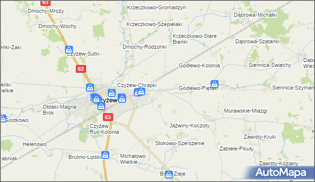 mapa Czyżew-Siedliska, Czyżew-Siedliska na mapie Targeo