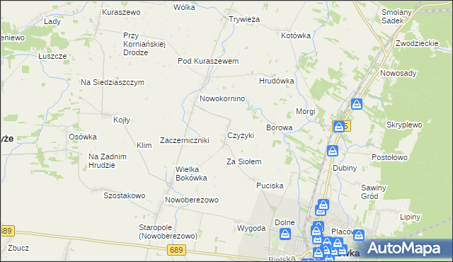 mapa Czyżyki, Czyżyki na mapie Targeo