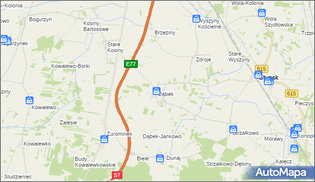 mapa Dąbek gmina Stupsk, Dąbek gmina Stupsk na mapie Targeo