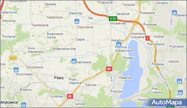 mapa Dąbie Chrobakowe, Dąbie Chrobakowe na mapie Targeo