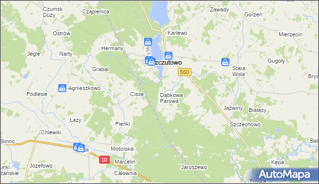 mapa Dąbkowa Parowa, Dąbkowa Parowa na mapie Targeo