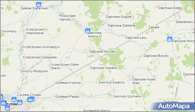 mapa Dąbrowa-Kity, Dąbrowa-Kity na mapie Targeo