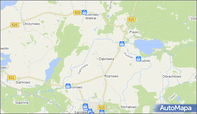 mapa Dąbrówka gmina Susz, Dąbrówka gmina Susz na mapie Targeo