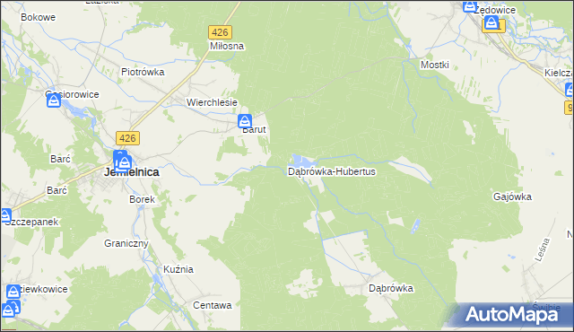 mapa Dąbrówka-Hubertus, Dąbrówka-Hubertus na mapie Targeo