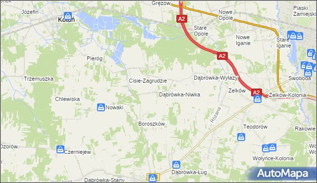 mapa Dąbrówka-Niwka, Dąbrówka-Niwka na mapie Targeo