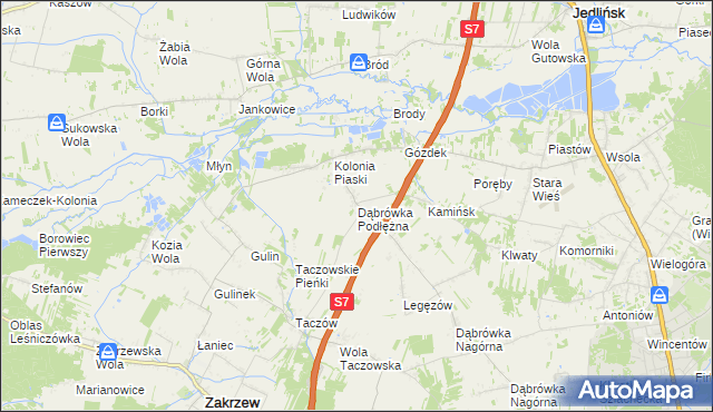 mapa Dąbrówka Podłężna, Dąbrówka Podłężna na mapie Targeo