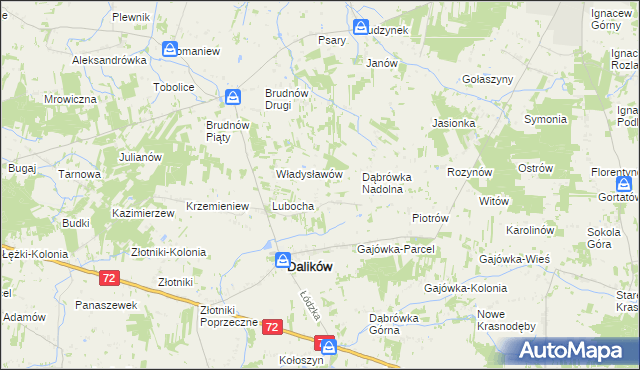 mapa Dąbrówka Woźnicka, Dąbrówka Woźnicka na mapie Targeo