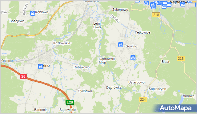 mapa Dąbrowski Młyn, Dąbrowski Młyn na mapie Targeo