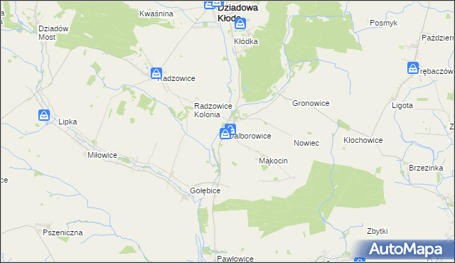 mapa Dalborowice, Dalborowice na mapie Targeo