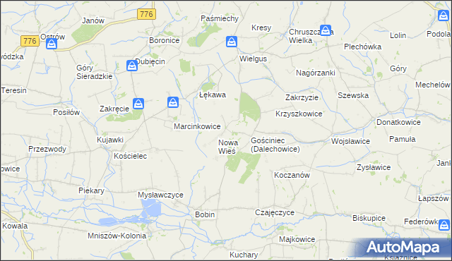 mapa Dalechowice, Dalechowice na mapie Targeo