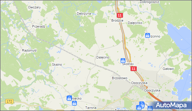 mapa Dalęcino, Dalęcino na mapie Targeo