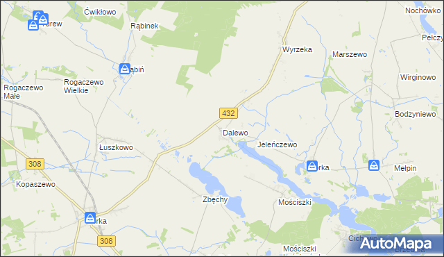 mapa Dalewo gmina Śrem, Dalewo gmina Śrem na mapie Targeo