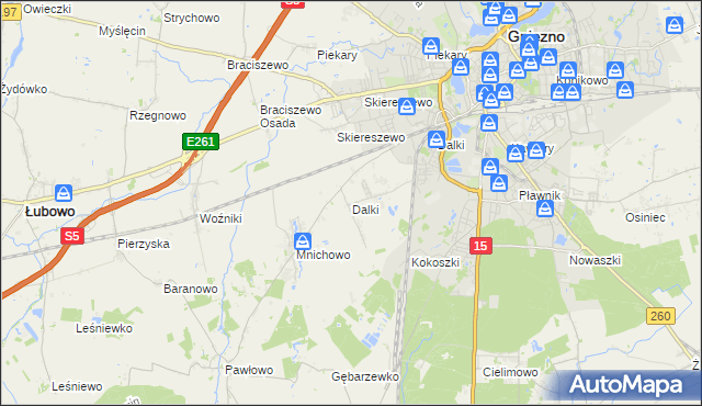 mapa Dalki, Dalki na mapie Targeo