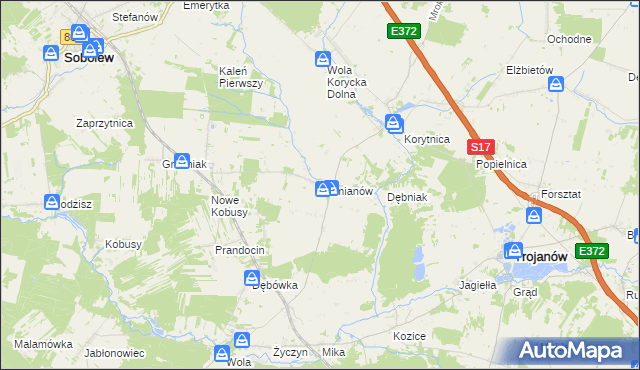 mapa Damianów, Damianów na mapie Targeo