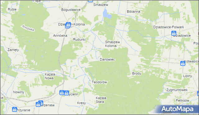 mapa Danowiec, Danowiec na mapie Targeo