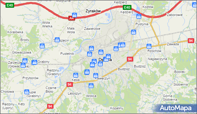 mapa Dębicy, Dębica na mapie Targeo