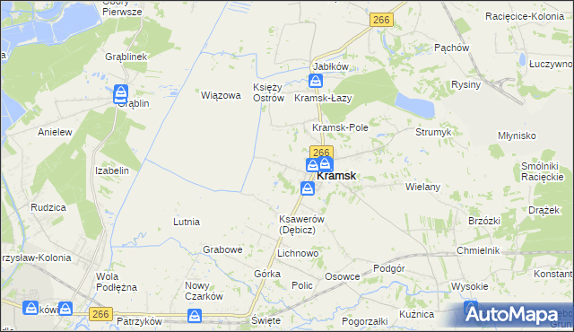 mapa Dębicz gmina Kramsk, Dębicz gmina Kramsk na mapie Targeo