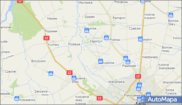 mapa Dębniałki Kaliskie, Dębniałki Kaliskie na mapie Targeo