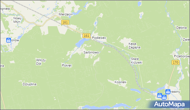 mapa Dębnik gmina Dobiegniew, Dębnik gmina Dobiegniew na mapie Targeo