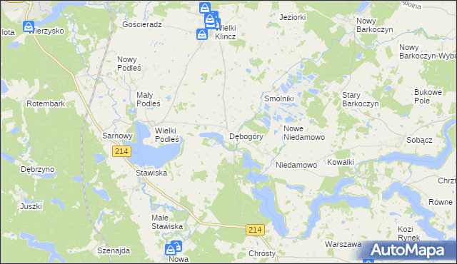 mapa Dębogóry, Dębogóry na mapie Targeo