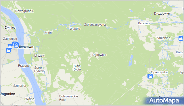 mapa Dębowiec gmina Bobrowniki, Dębowiec gmina Bobrowniki na mapie Targeo
